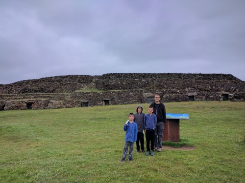 In front of 6,000 year old Great Cairn of Barnenez