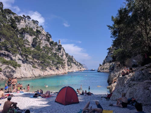 At the beach at Calanque d'en Vau, Cassis, France