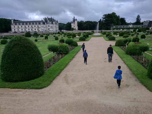 Enjoying the gardens at the Chateau de Chenonceau