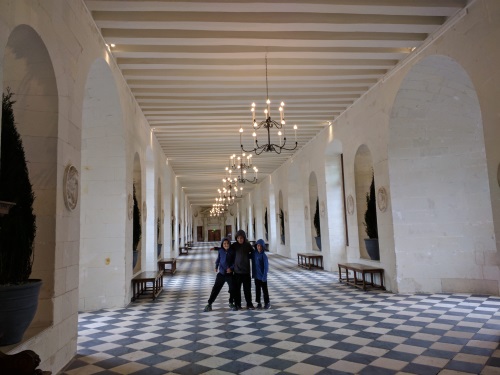 Inside the gallery that crosses the river at Chateau de Chenonceau