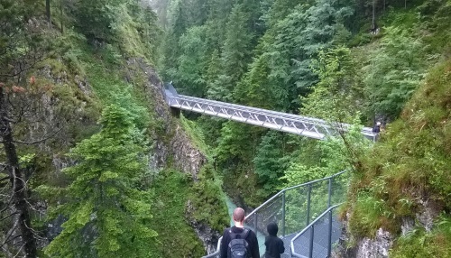 Leutaschklamm Metal Bridge over Gorge, near Mittenwald Germany