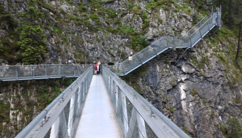 Leutaschklamm Metal Bridge at Dizzying Heights, near Mittenwald Germany