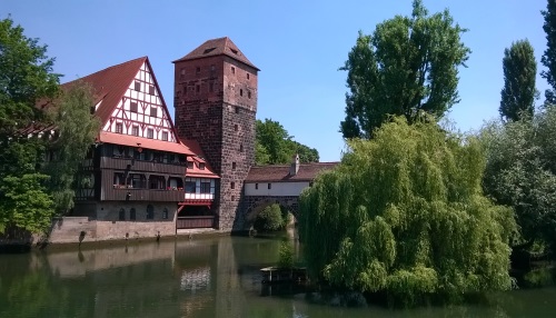 Medieval-Styled Bridges in Nuremberg, Germany