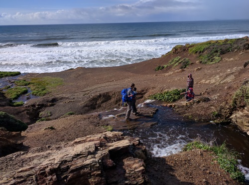 Stream crossing just above the second cascade of Alamere Falls