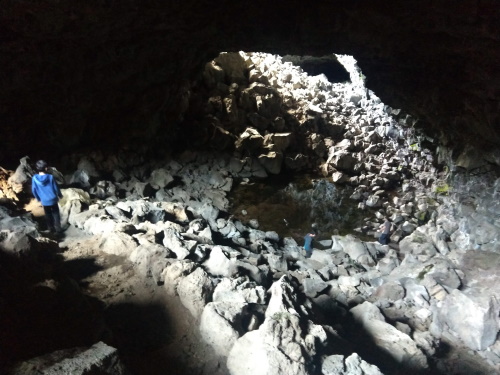 Entering Hepp Ice Cave, but the ice was very subtle