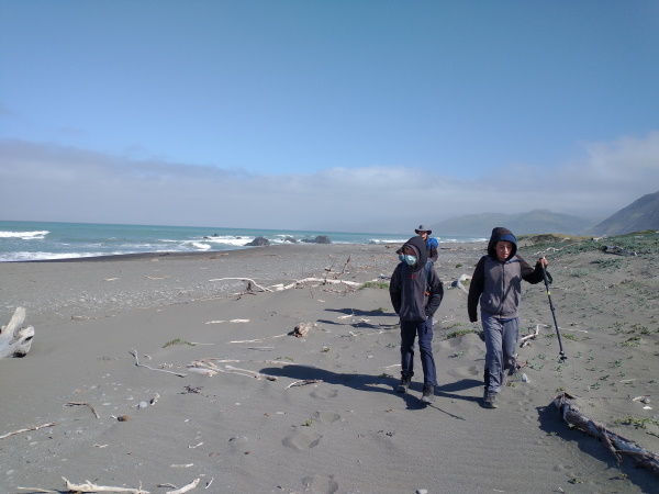 Walking south from Mattole Beach on Lost Coast Trail, California