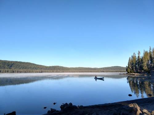 A peaceful morning on Medicine Lake, California's own crater lake