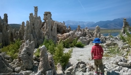 Walking amongst the giant Tufa towers in Mono Lake, California