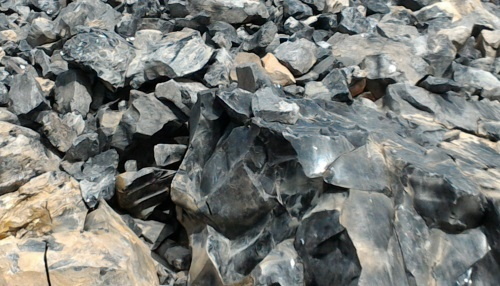 Obsidian found in the crater of Panum Crater, Mono Lake, California