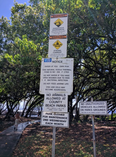 Warning Sign at Ahalanui Hot Ponds, Big Island, HI