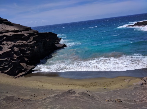 Looking out from Green Sand Beach