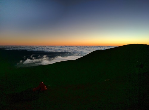 Sunset at Mauna Kea as the clouds roll in, Big Island, HI