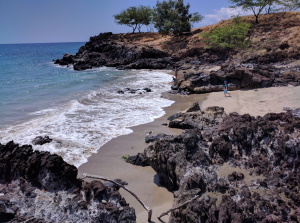 At a quiet cove along Ala Kahakai Coastal Trail on Big Island, HI