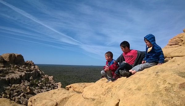 View from the Top of Sandstone Bluff over a Sea of Lava, El Malpais NM, NM