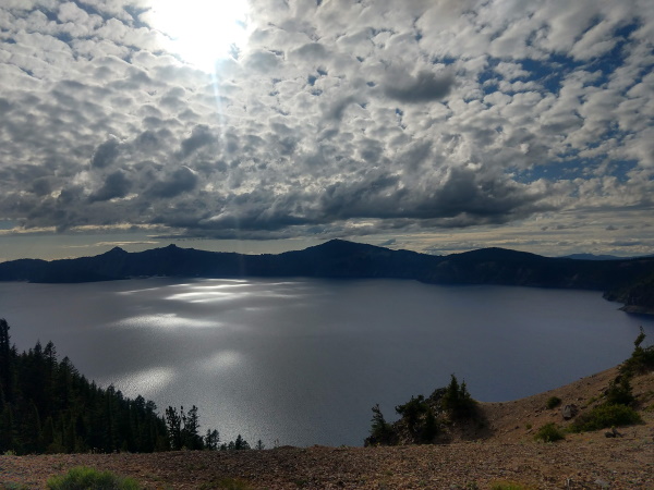 Storm clouds rolling in over Crater Lake, OR