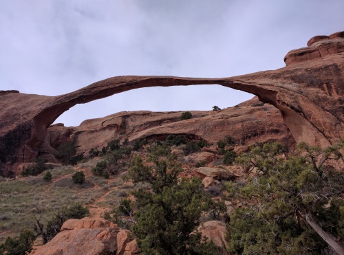 Admiring Landscape Arch from afar, Arches National Park, Utah