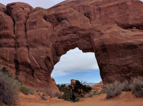 Pine Tree Arch towering over, Arches National Park